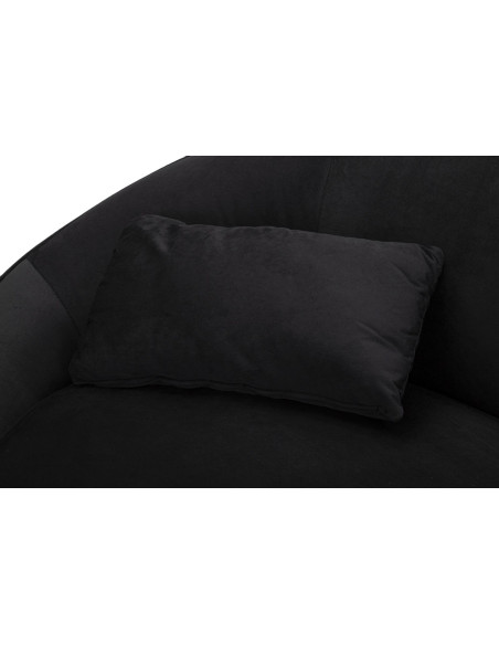 Canapé moderne Arrondi 2 places en Velours Noir Métal Doré Bois d'eucalyptus Oslo Mauro Ferretti - 8