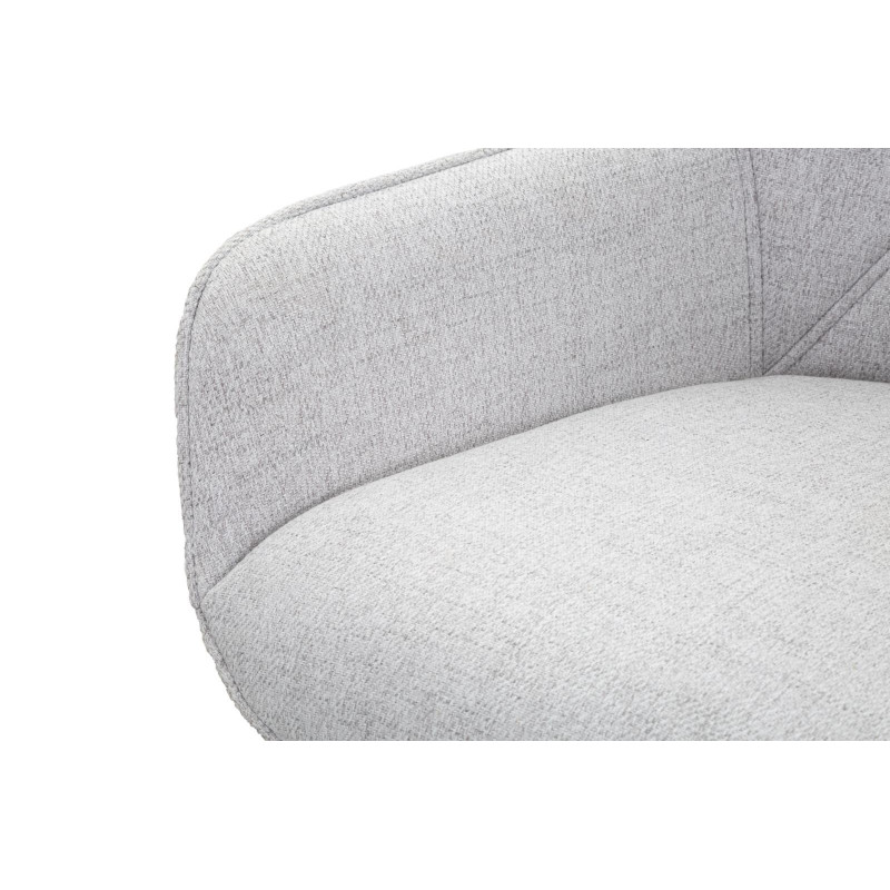 Tabouret de bar moderne avec dossier en Tissu Gris Métal Noir Vincenza (Lot de 2) 