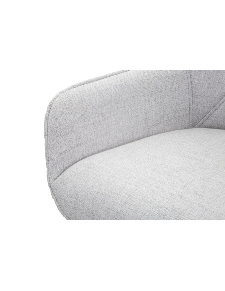 Tabouret de bar moderne avec dossier en Tissu Gris Métal Noir Vincenza (Lot de 2) 