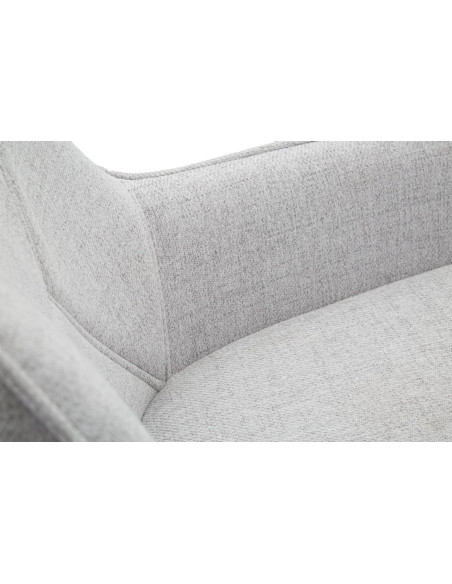 Tabouret de bar moderne avec dossier en Tissu Gris Métal Noir Vincenza (Lot de 2) 