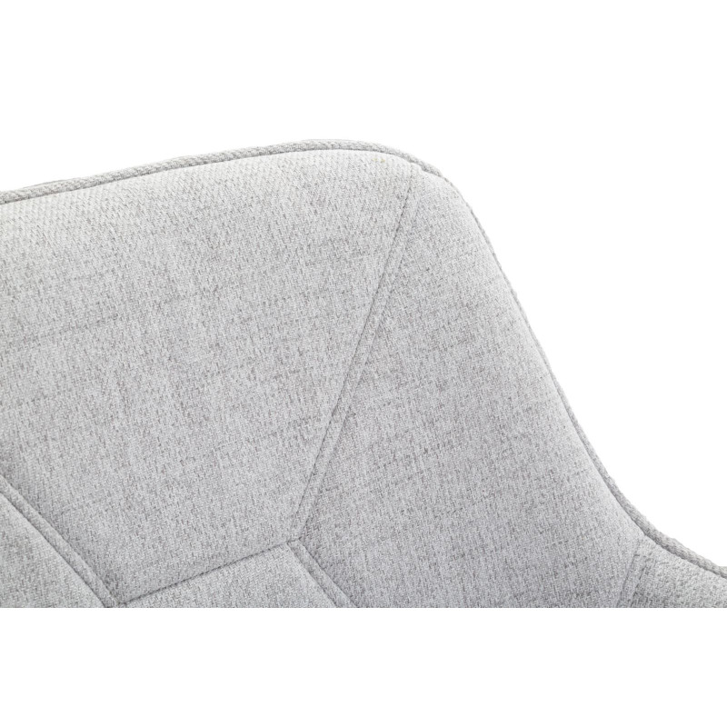 Tabouret de bar moderne avec dossier en Tissu Gris Métal Noir Vincenza (Lot de 2) 