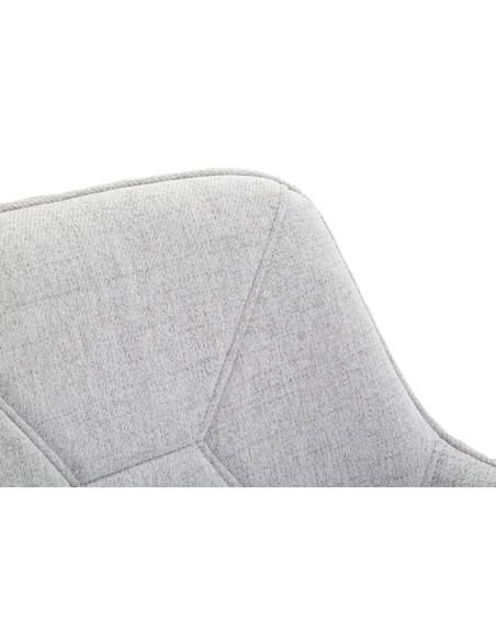 Tabouret de bar moderne avec dossier en Tissu Gris Métal Noir Vincenza (Lot de 2) 