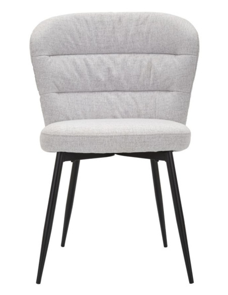 Chaise moderne en Tissu Gris Métal Noir Losanna (Lot de 2) 
