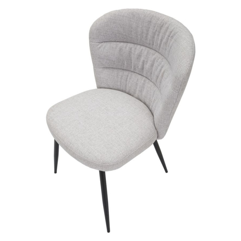 Chaise moderne en Tissu Gris Métal Noir Losanna (Lot de 2) 