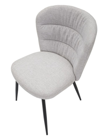 Chaise moderne en Tissu Gris Métal Noir Losanna (Lot de 2) 