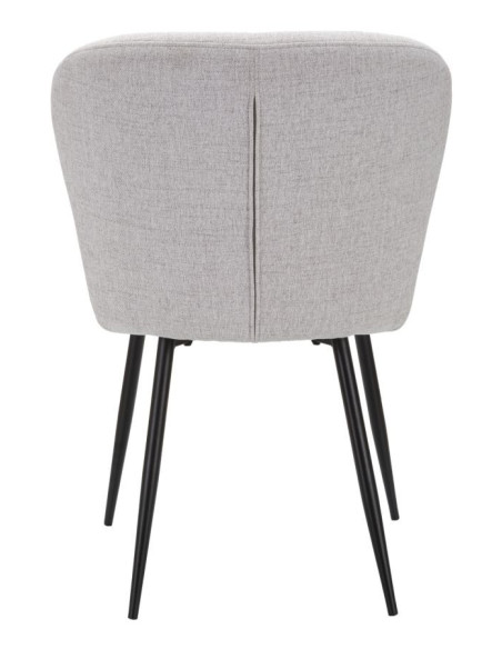 Chaise moderne en Tissu Gris Métal Noir Losanna (Lot de 2) 