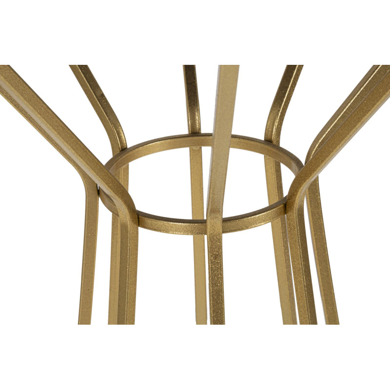 Sellette haute moderne Ronde Hauteur 100 cm en Métal Doré Miroir Simple 