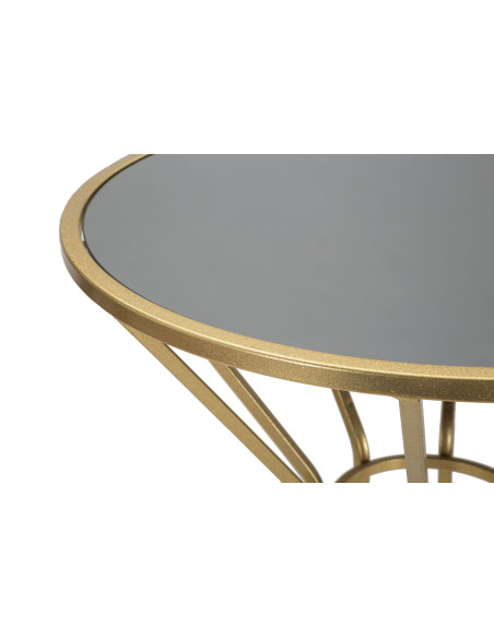 Sellette haute moderne Ronde Hauteur 100 cm en Métal Doré Miroir Simple 