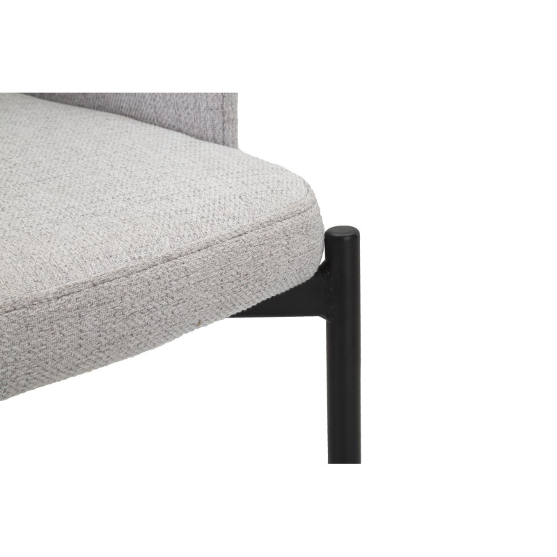 Fauteuil de table moderne en Tissu Gris Métal Noir Helsinki (Lot de 2) 