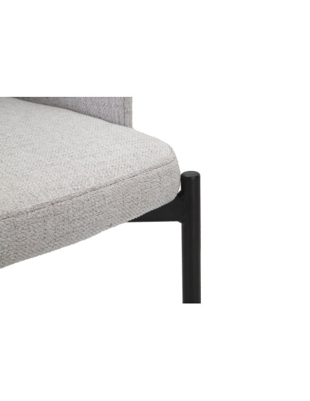 Fauteuil de table moderne en Tissu Gris Métal Noir Helsinki (Lot de 2) 
