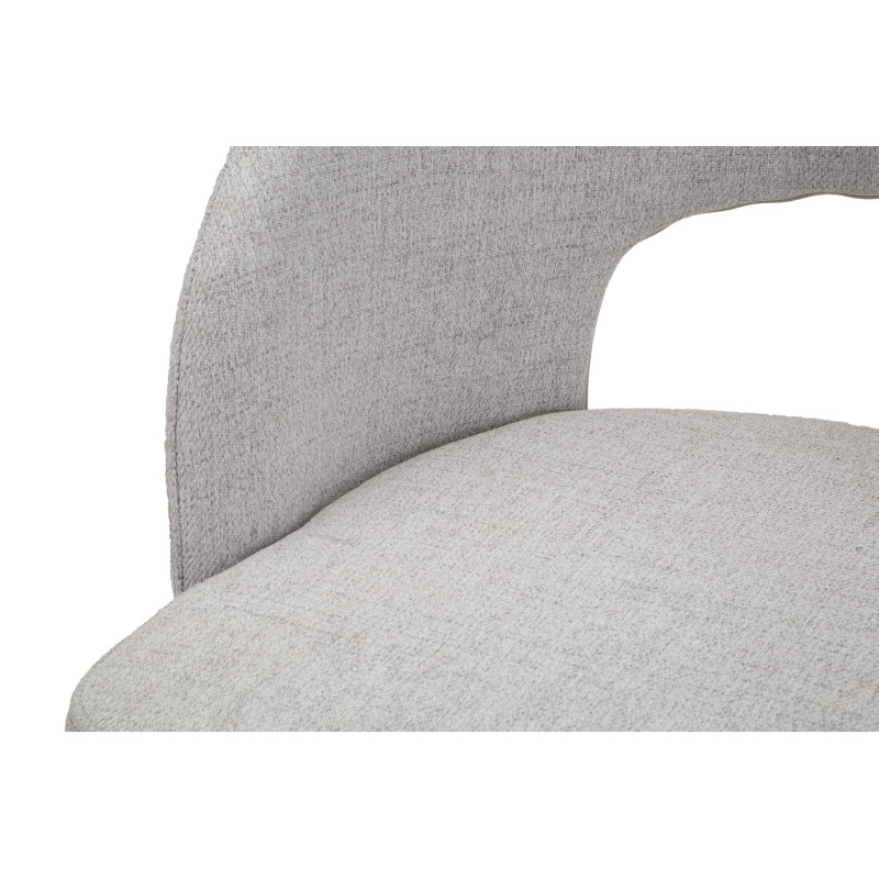 Fauteuil de table moderne en Tissu Gris Métal Noir Helsinki (Lot de 2) 