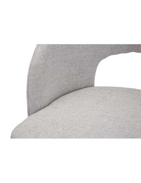 Fauteuil de table moderne en Tissu Gris Métal Noir Helsinki (Lot de 2) 