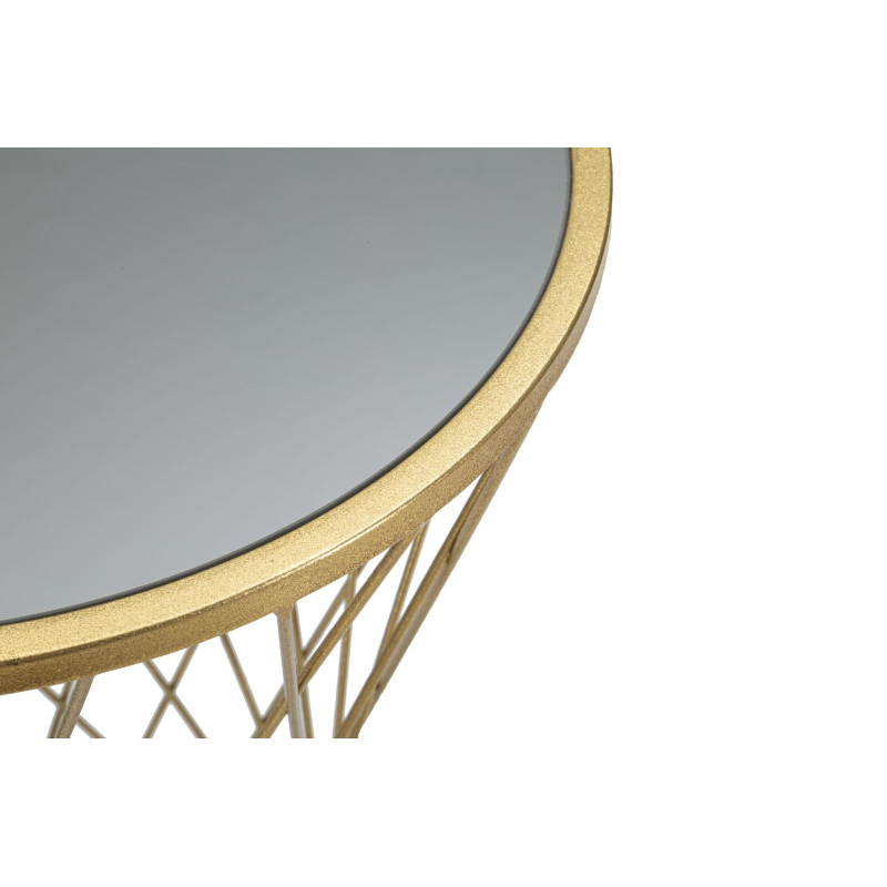 Sellette haute originale Ronde Hauteur 80 cm en Métal Doré Miroir Tower 