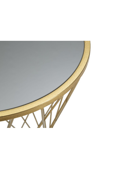 Sellette haute originale Ronde Hauteur 80 cm en Métal Doré Miroir Tower 