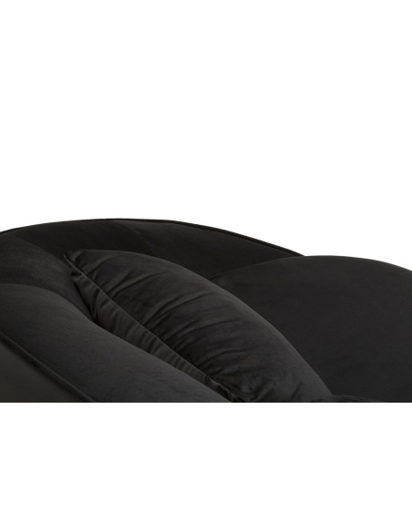 Canapé moderne Arrondi 3 places en Velours Noir Métal Doré Bois d'eucalyptus Oslo 