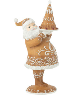 Décoration de Noël Père Noël Pain d'épice 40 cm en Résine Marron - 1