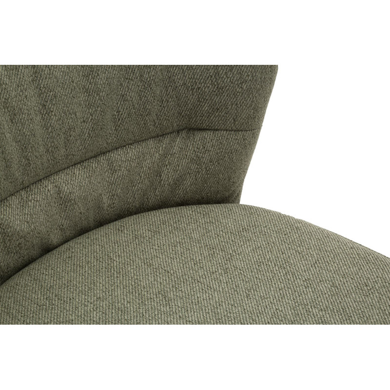 Tabouret de bar moderne avec dossier en Tissu Vert Métal Noir Losanna (Lot de 2) 