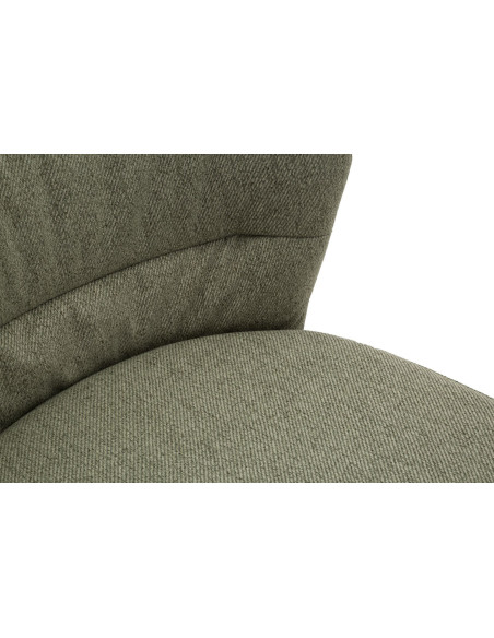 Tabouret de bar moderne avec dossier en Tissu Vert Métal Noir Losanna (Lot de 2) 