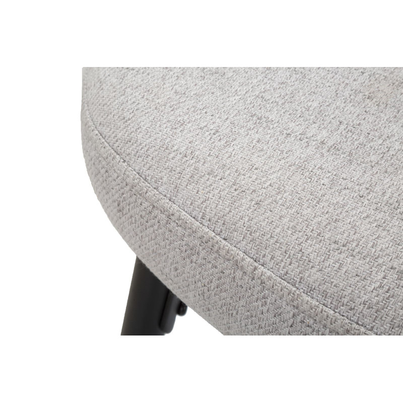 Tabouret de bar moderne avec dossier en Tissu Gris Métal Noir Losanna (Lot de 2) 