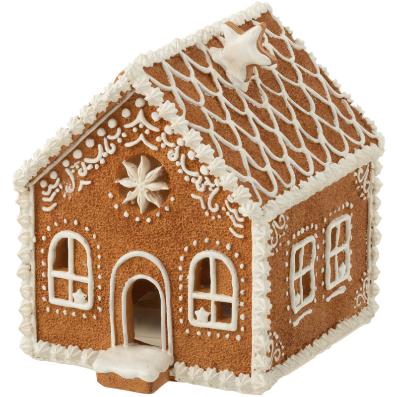 Déco de Noël lumineuse Led Maison Pain d'épices Hauteur 17 cm en Résine Marron - 2