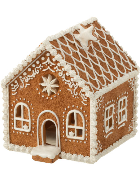 Déco de Noël lumineuse Led Maison Pain d'épices Hauteur 17 cm en Résine Marron - 2