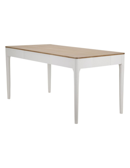 Table à manger moderne Rectangulaire 8 personnes en Bois de pin Blanc Naturel Matera 