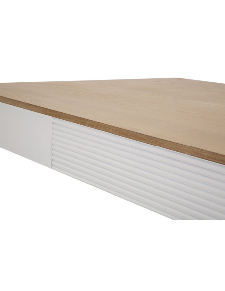 Table à manger moderne Rectangulaire 8 personnes en Bois de pin Blanc Naturel Matera 