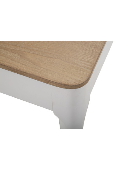 Table à manger moderne Rectangulaire 8 personnes en Bois de pin Blanc Naturel Matera 