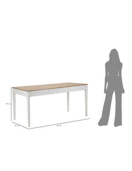 Table à manger moderne Rectangulaire 8 personnes en Bois de pin Blanc Naturel Matera 