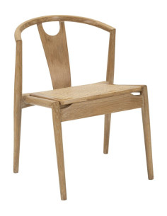 Chaise moderne en Bois de frêne Rotin Naturel Cannage Japan (Lot de 2) 