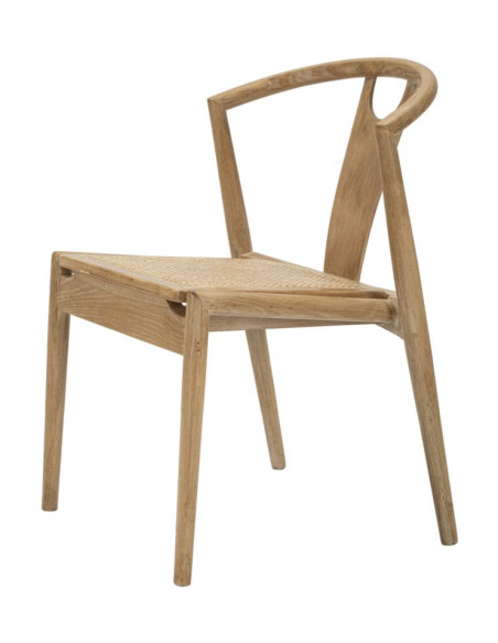 Chaise moderne en Bois de frêne Rotin Naturel Cannage Japan (Lot de 2) 