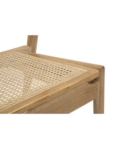 Chaise moderne en Bois de frêne Rotin Naturel Cannage Japan (Lot de 2) 
