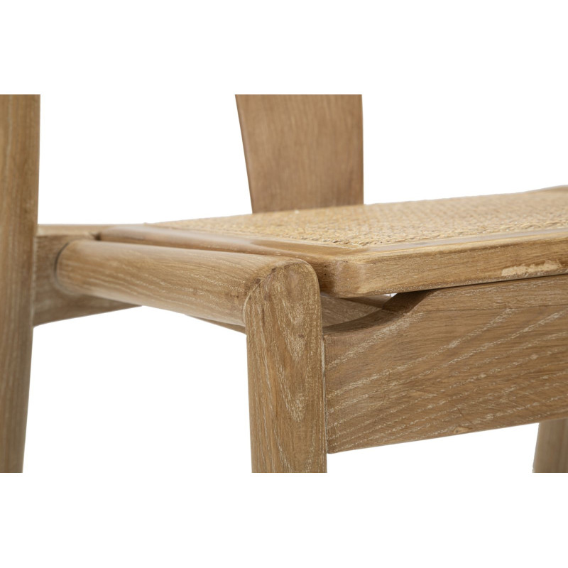 Chaise moderne en Bois de frêne Rotin Naturel Cannage Japan (Lot de 2) 