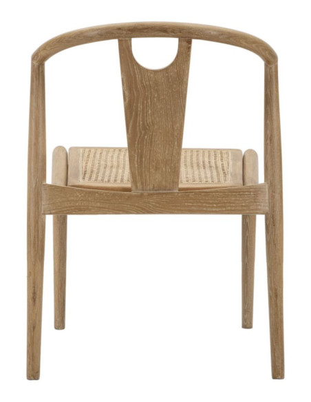 Chaise moderne en Bois de frêne Rotin Naturel Cannage Japan (Lot de 2) 