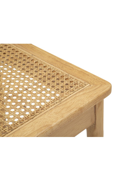 Chaise moderne en Bois d'hévéa Rotin Naturel Cannage Japan (Lot de 2) 