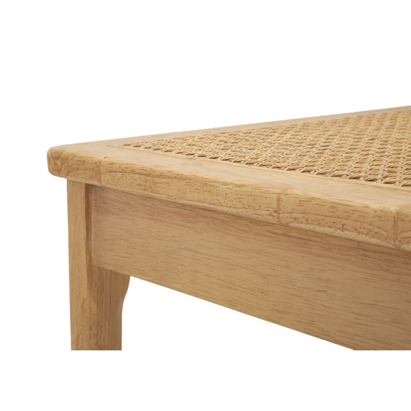 Chaise moderne en Bois d'hévéa Rotin Naturel Cannage Japan (Lot de 2) 