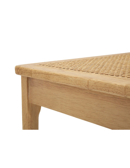 Chaise moderne en Bois d'hévéa Rotin Naturel Cannage Japan (Lot de 2) 