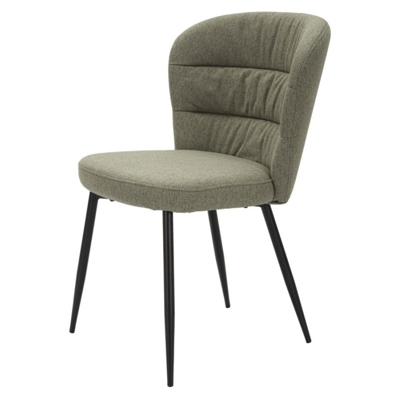 Chaise moderne en Tissu Vert Métal Noir Losanna (Lot de 2) 