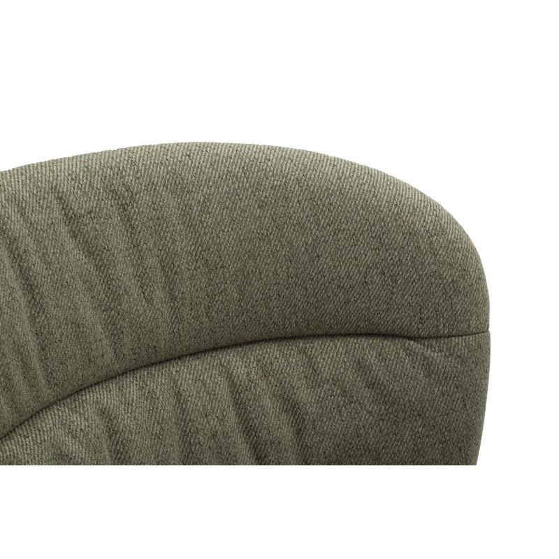 Chaise moderne en Tissu Vert Métal Noir Losanna (Lot de 2) 