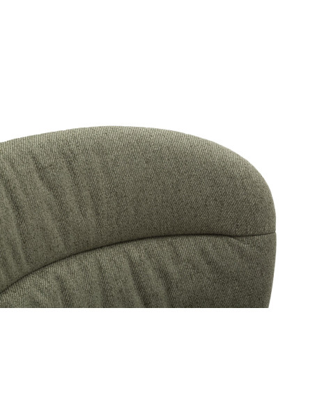 Chaise moderne en Tissu Vert Métal Noir Losanna (Lot de 2) 