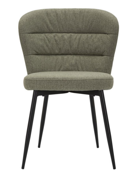 Chaise moderne en Tissu Vert Métal Noir Losanna (Lot de 2) 