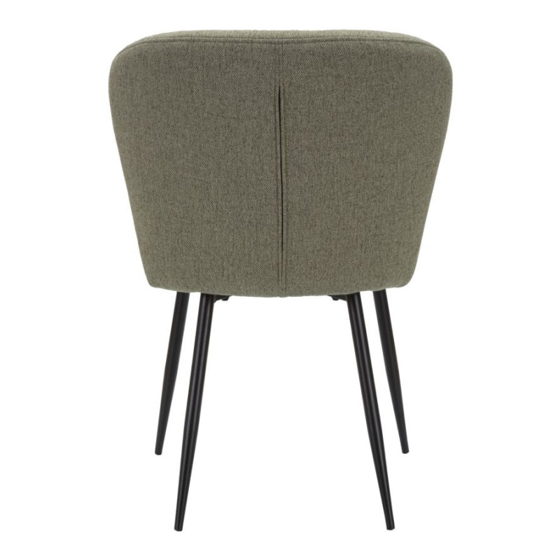Chaise moderne en Tissu Vert Métal Noir Losanna (Lot de 2) 