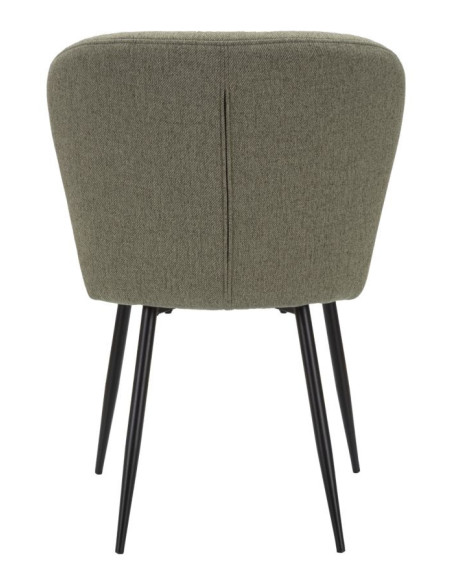 Chaise moderne en Tissu Vert Métal Noir Losanna (Lot de 2) 