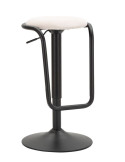 Tabouret de bar moderne Hauteur réglable en Velours côtelé Blanc Métal Noir Destiny