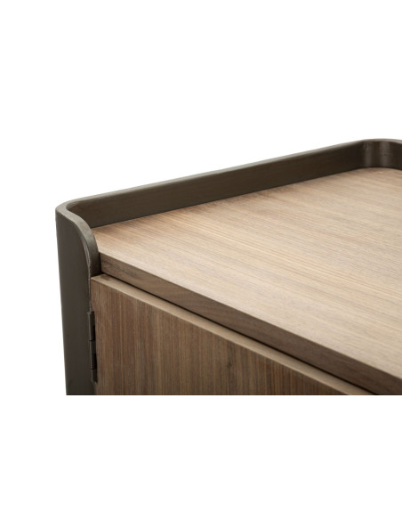 Buffet industriel Haut 2 portes 1 étagère en Bois de sapin Naturel Métal Noir Toronto 