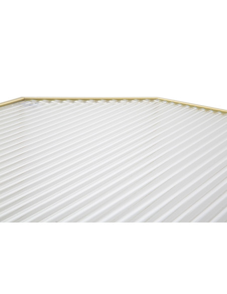 Sellette haute moderne Octogonale en Métal Doré Miroir New Glass (Lot de 2) 