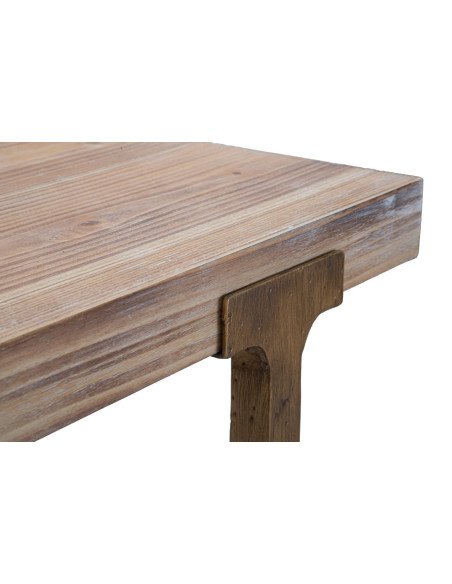 Table à manger moderne Carrée 2 personnes en Bois Naturel Métal Doré Ankara 