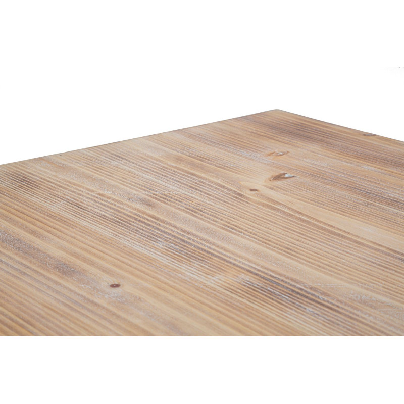 Table à manger moderne Carrée 2 personnes en Bois Naturel Métal Doré Ankara 