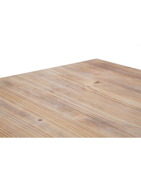 Table à manger moderne Carrée 2 personnes en Bois Naturel Métal Doré Ankara 