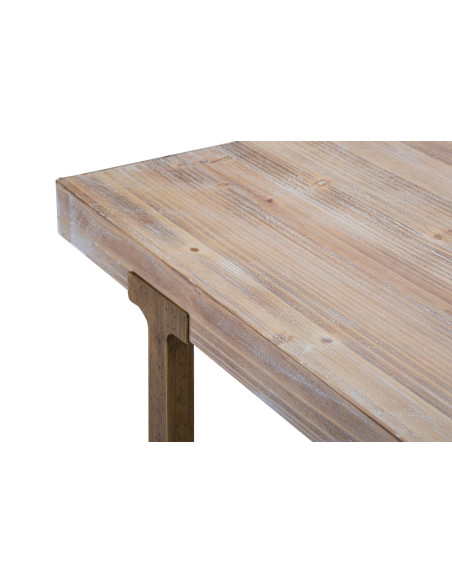 Table à manger moderne Rectangulaire 8 personnes en Bois Naturel Métal Doré Ankara 